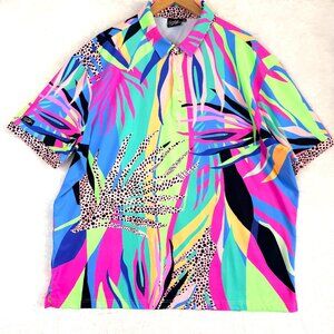 SUNDAY SWAGGER Lolla Golf UPF 40 AOP Graphic Performance Polo Shirt Mens 3XL